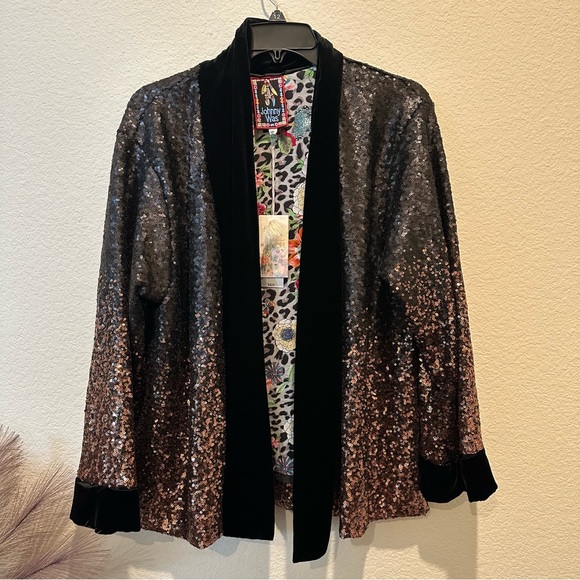 NWT JOHNNY WAS SEQUIN DORIAN KIMONO - Picture 11 of 14